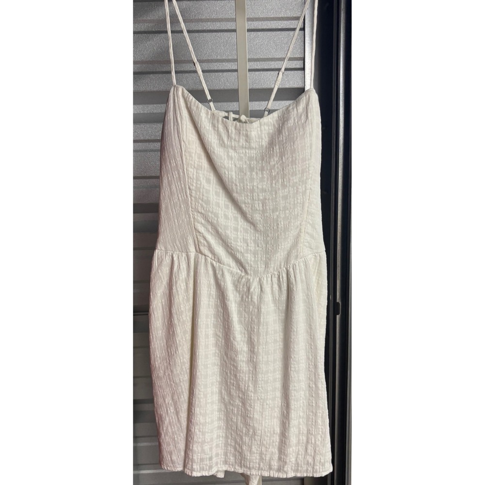 Hollister Cloud Dancer White Textured Open Back Mini Dress XXL Tall